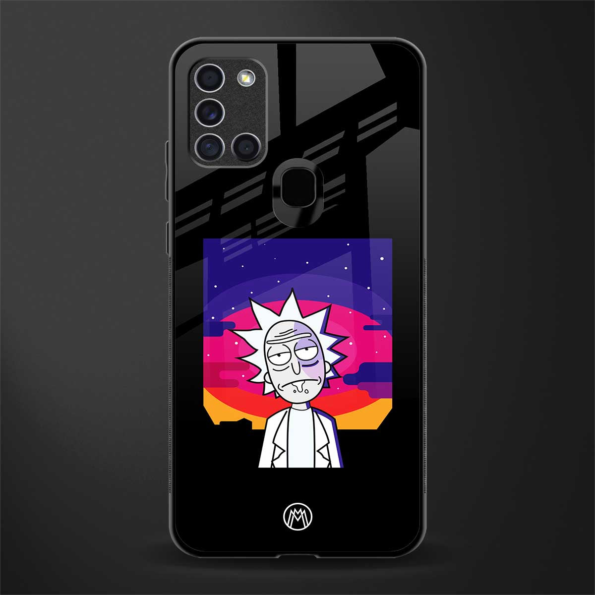 trippy rick sanchez glass case for samsung galaxy a21s image