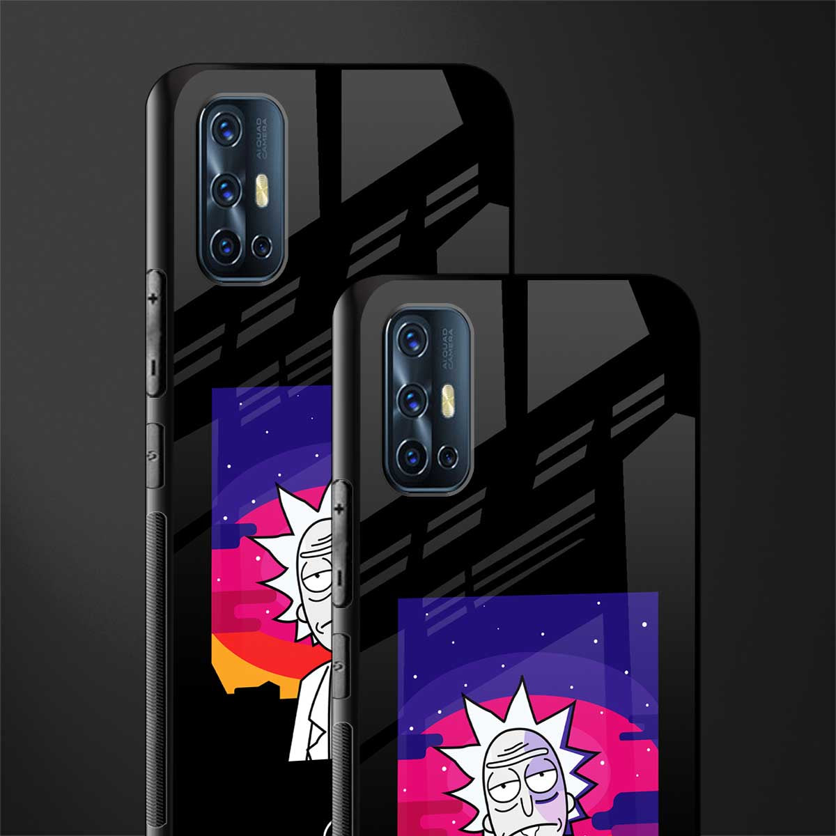 trippy rick sanchez glass case for vivo v17 image-2