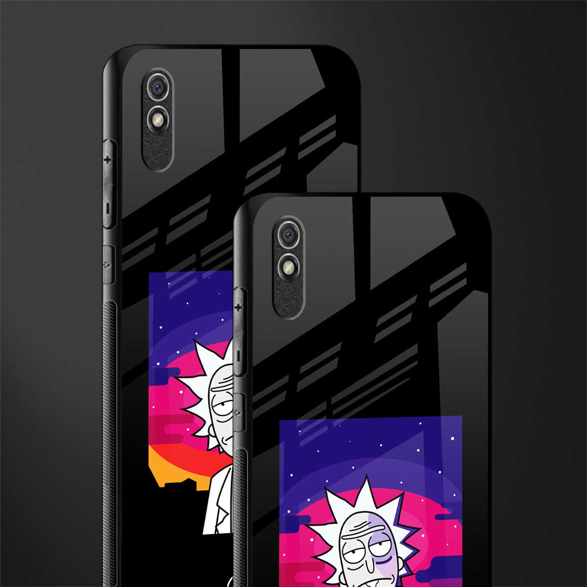 trippy rick sanchez glass case for redmi 9i image-2