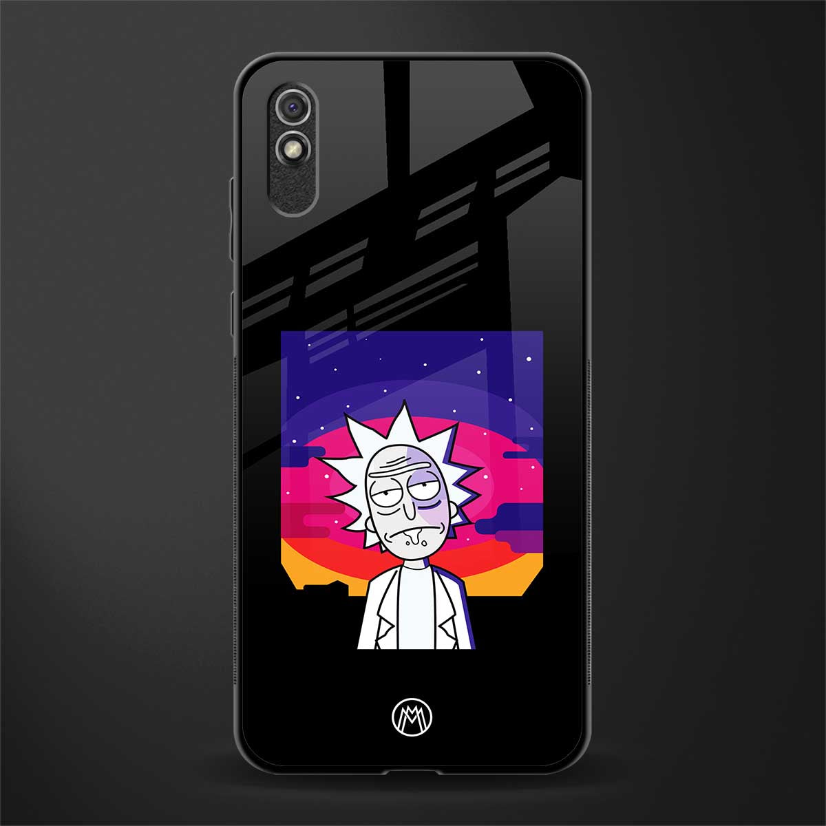 trippy rick sanchez glass case for redmi 9i image