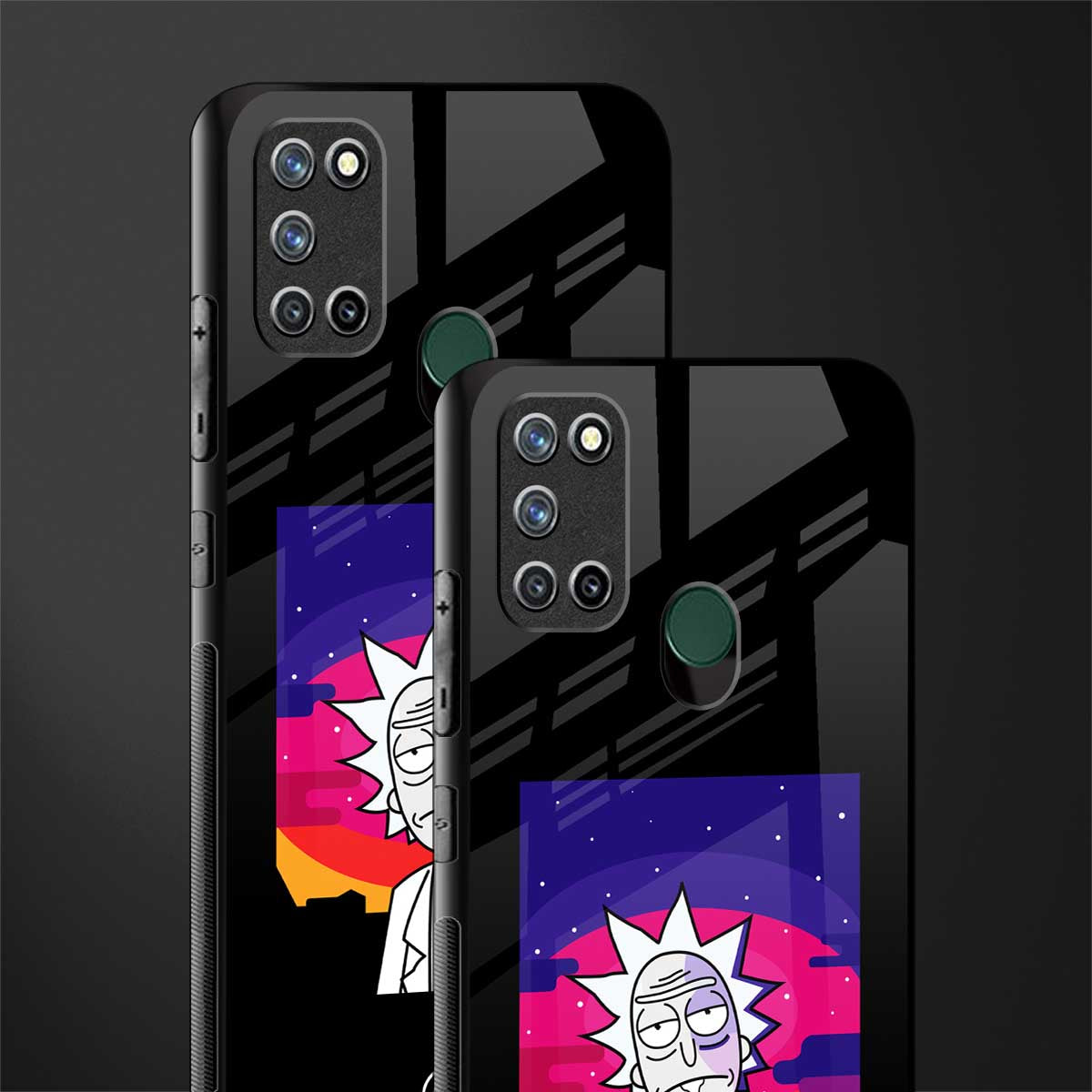 trippy rick sanchez glass case for realme 7i image-2