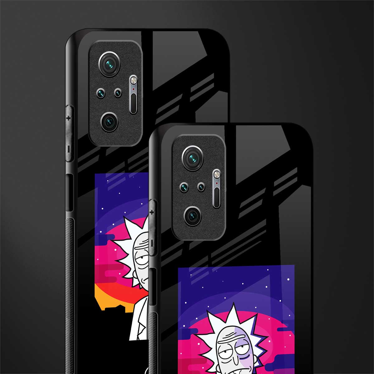 trippy rick sanchez glass case for redmi note 10 pro image-2
