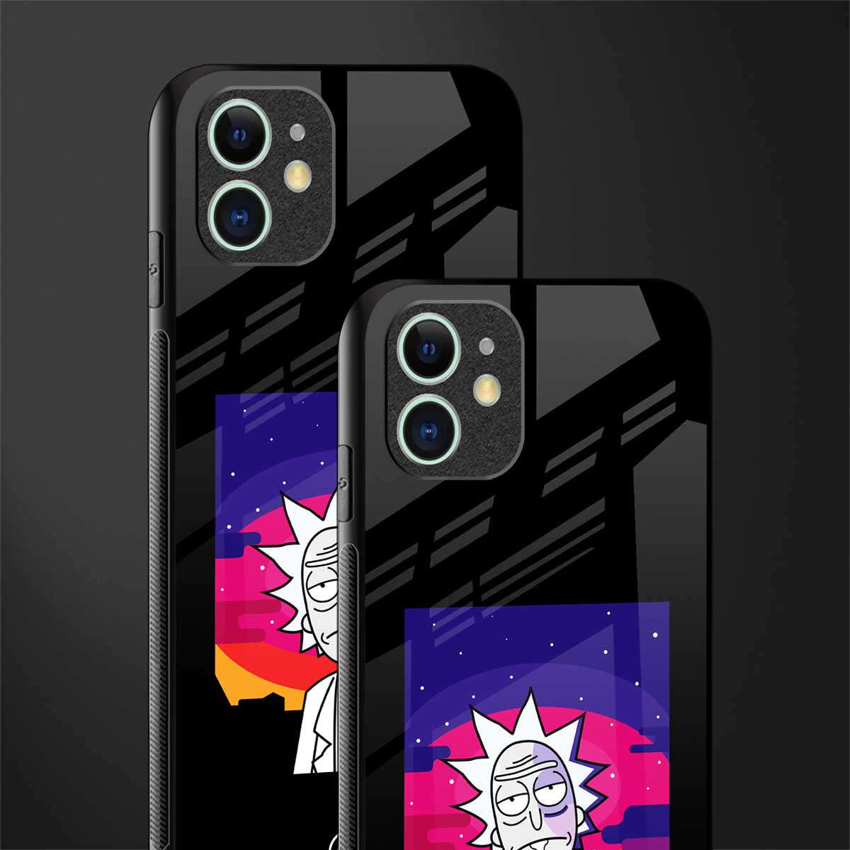 trippy rick sanchez glass case for iphone 11 image-2