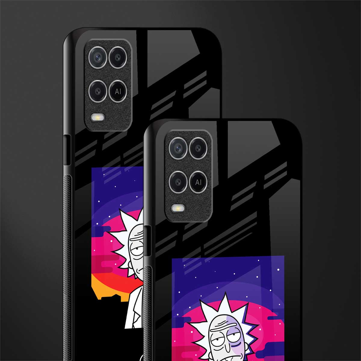 trippy rick sanchez glass case for oppo a54 image-2