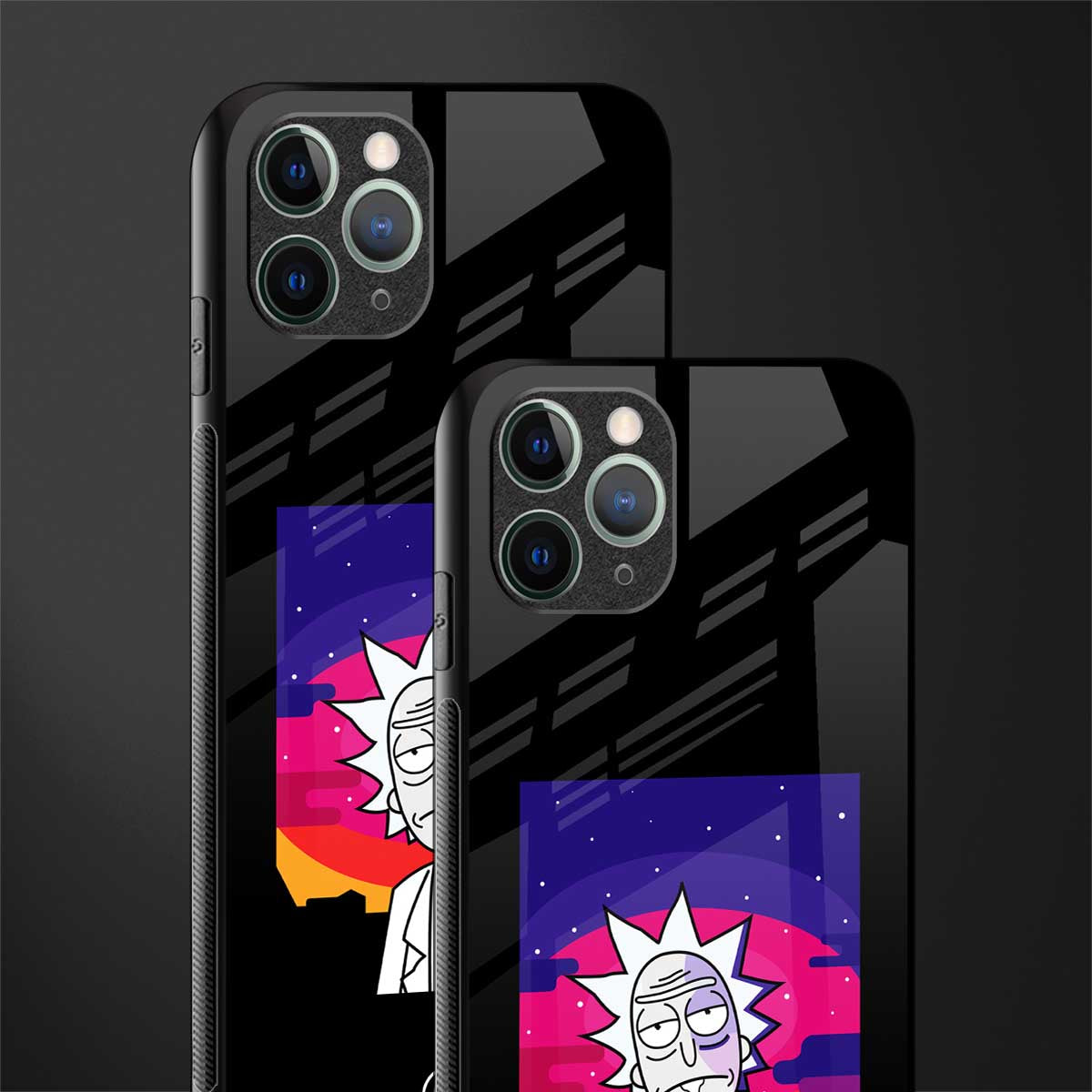 trippy rick sanchez glass case for iphone 11 pro image-2