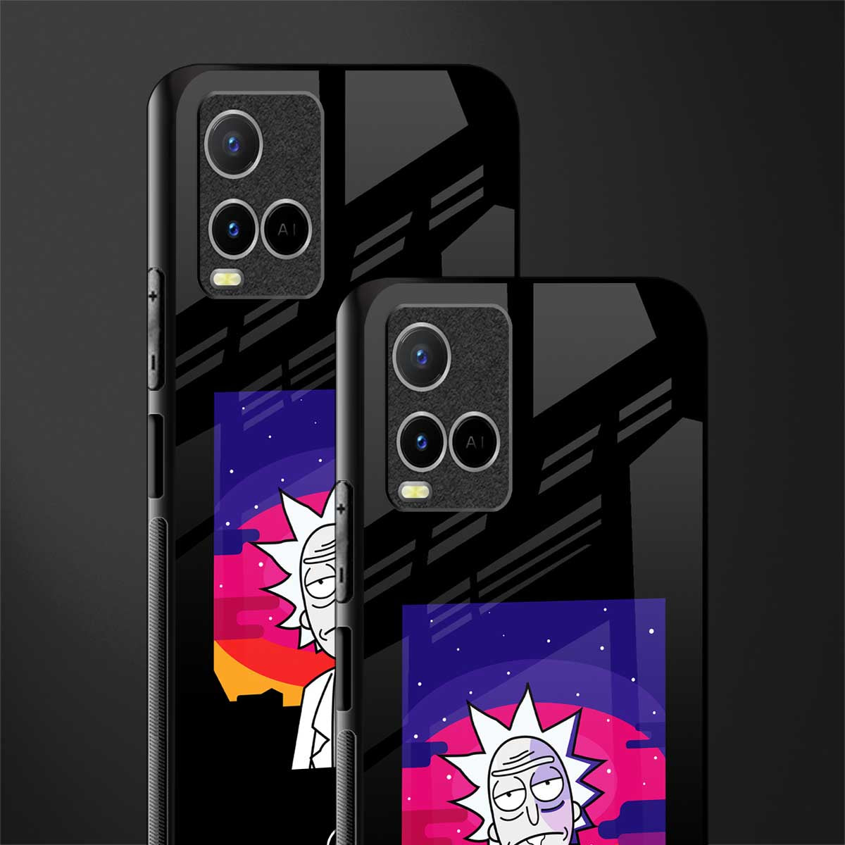 trippy rick sanchez glass case for vivo y33s vivo y33t image-2