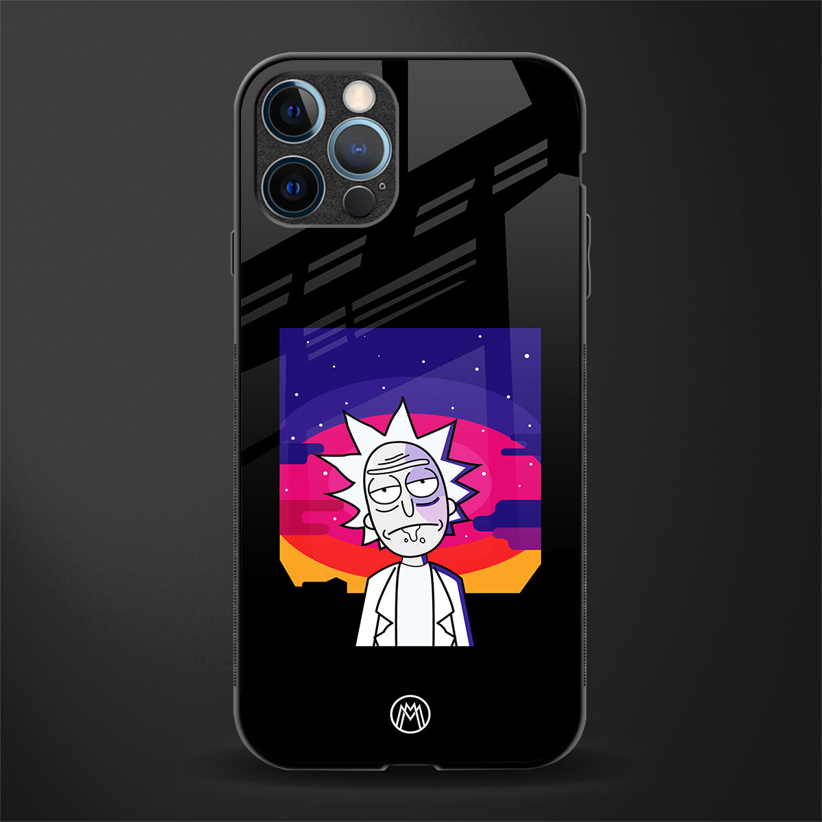 trippy rick sanchez glass case for iphone 12 pro max image