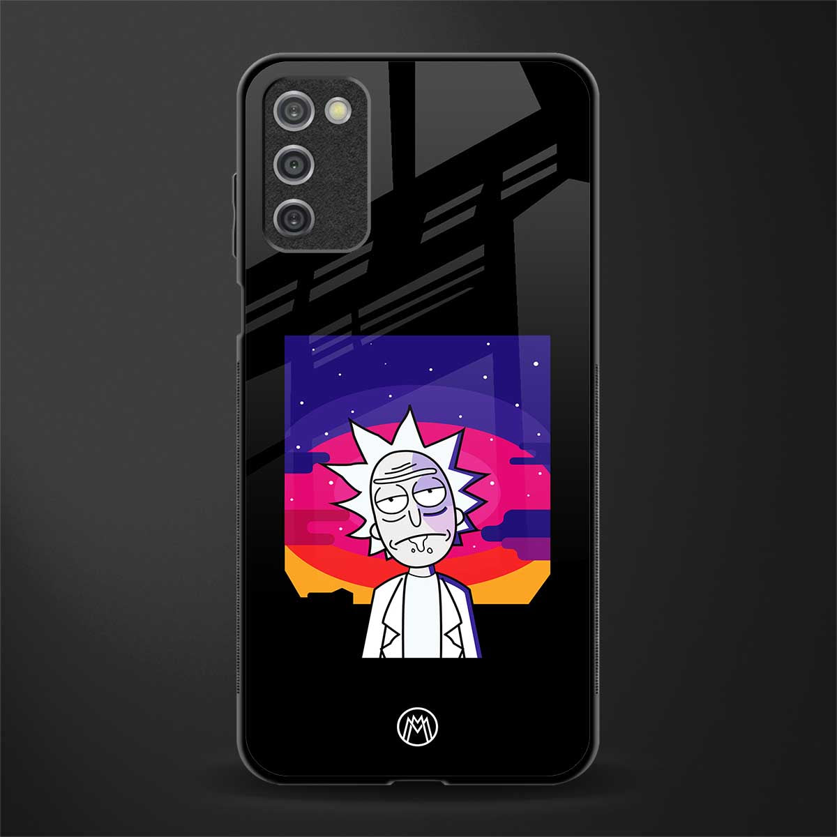 trippy rick sanchez glass case for samsung galaxy a03s image