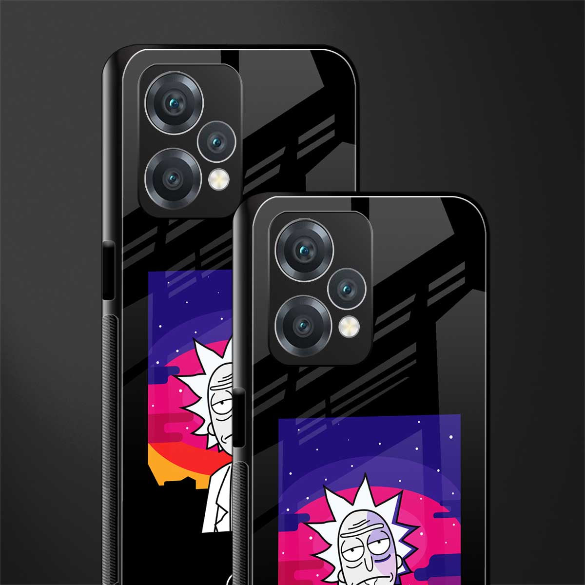 trippy rick sanchez back phone cover | glass case for oneplus nord ce 2 lite 5g