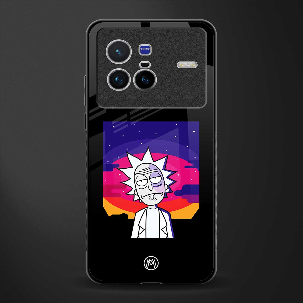 trippy rick sanchez glass case for vivo x80 image