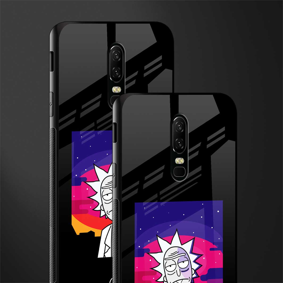 trippy rick sanchez glass case for oneplus 6 image-2