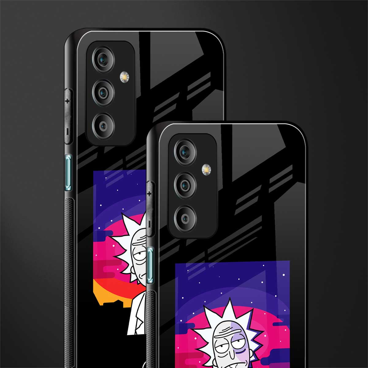 trippy rick sanchez back phone cover | glass case for samsung galaxy f23 5g