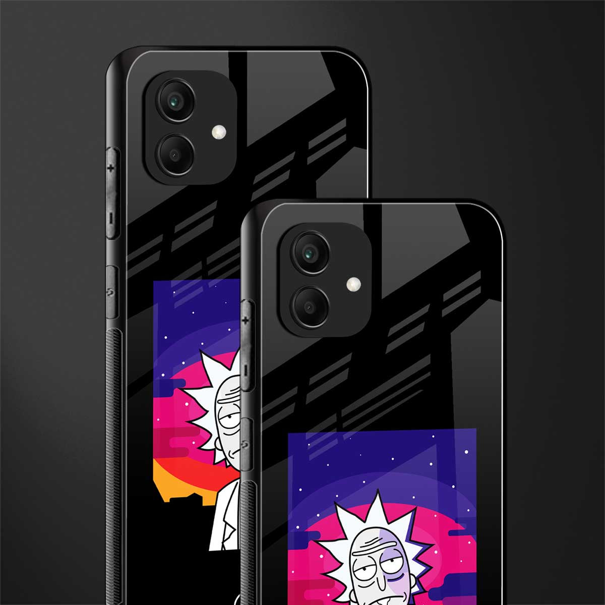 trippy rick sanchez back phone cover | glass case for samsung galaxy a04