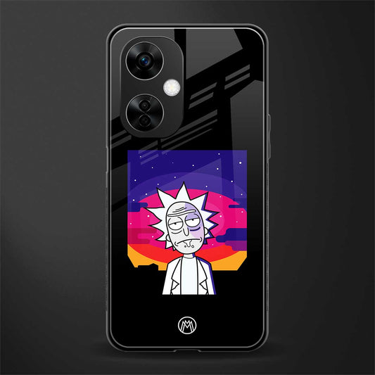 trippy rick sanchez back phone cover | glass case for oneplus nord ce 3 lite