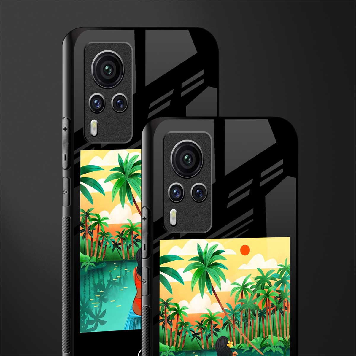 tropical girl glass case for vivo x60 pro image-2