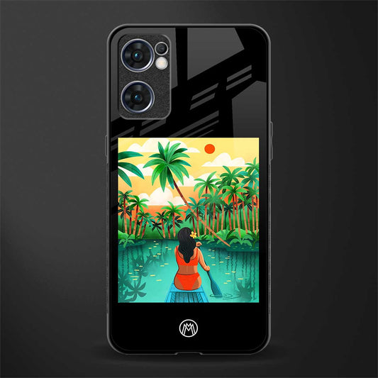 tropical girl glass case for oppo reno7 5g image