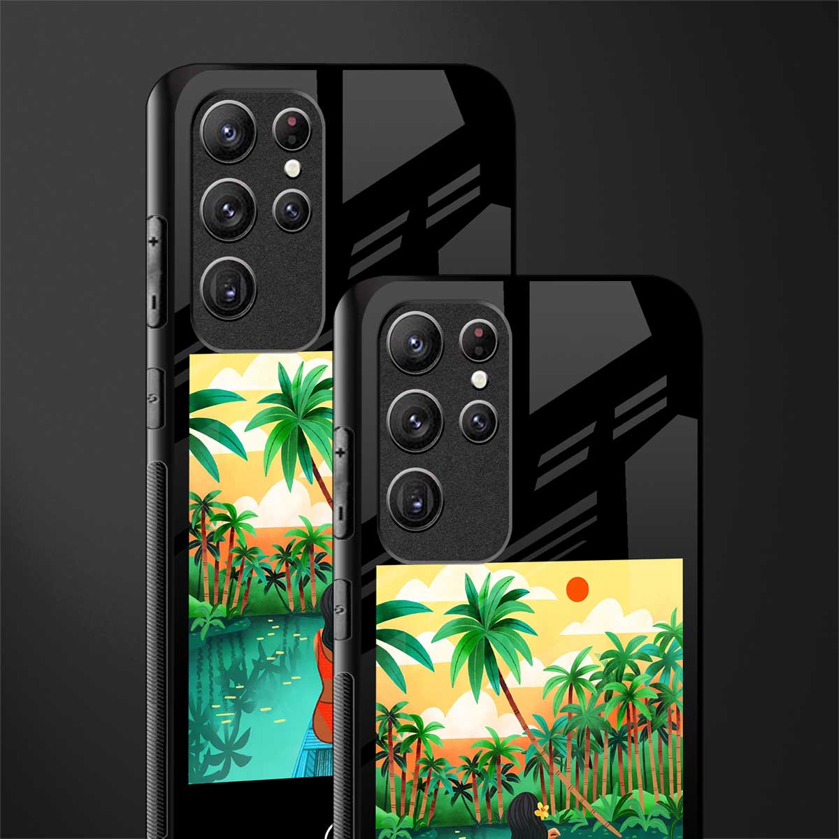 tropical girl glass case for samsung galaxy s22 ultra 5g image-2