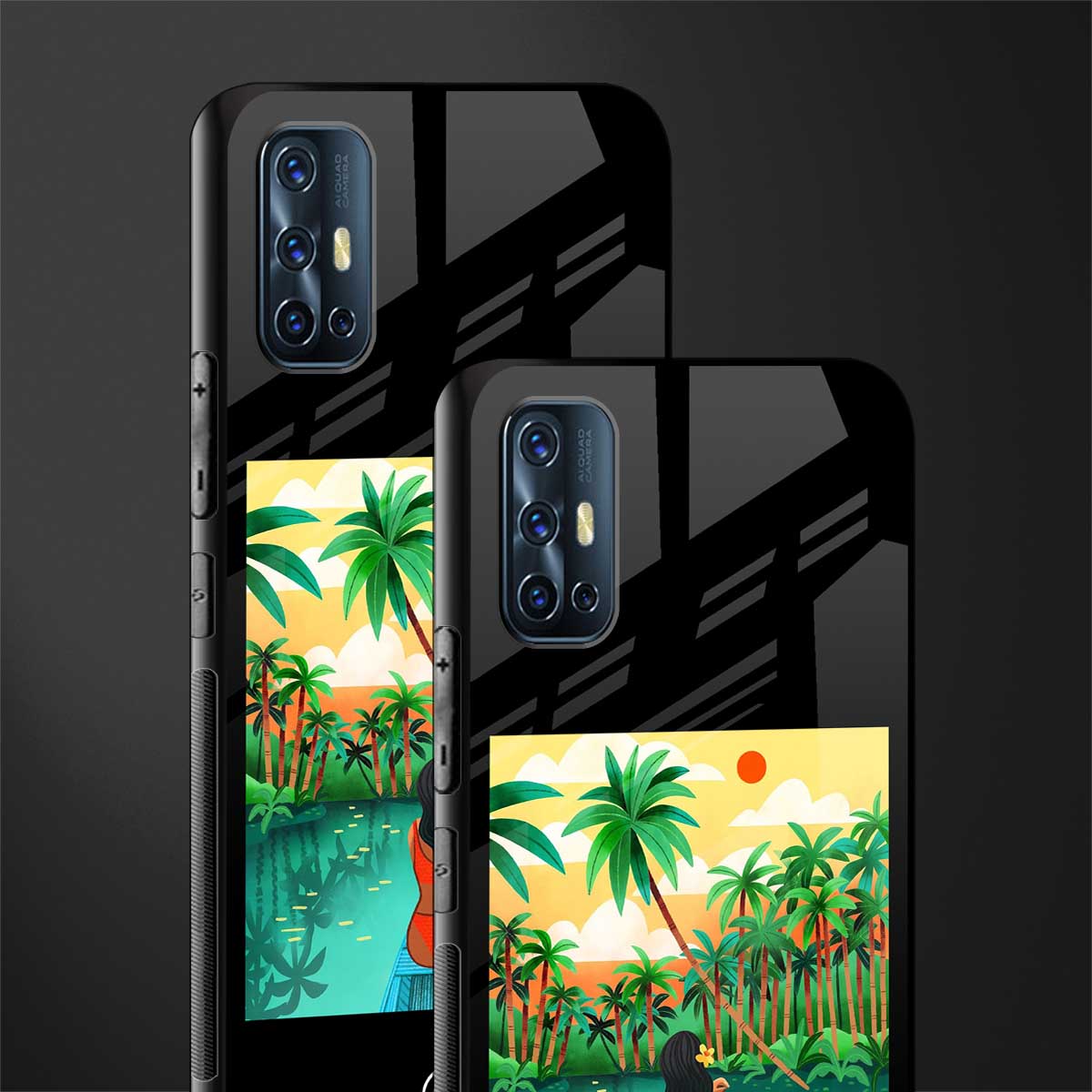 tropical girl glass case for vivo v17 image-2