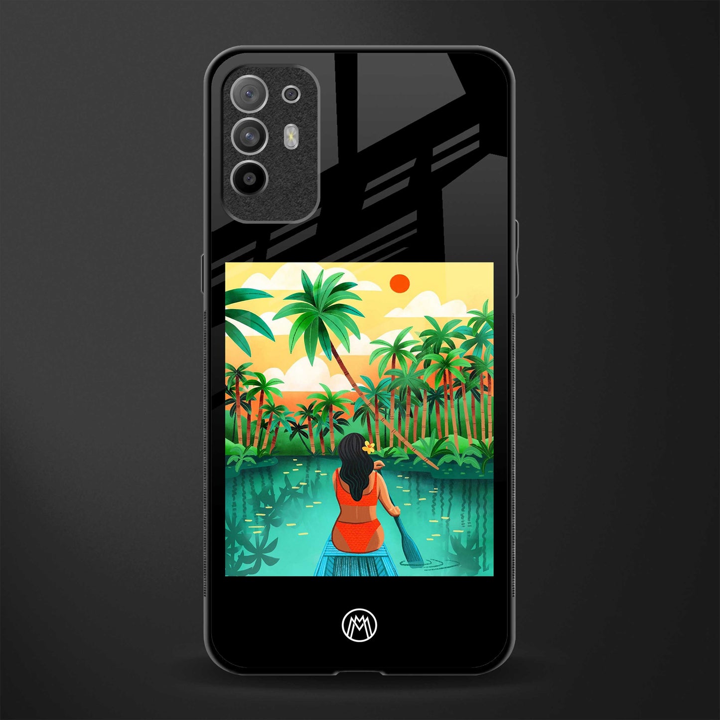 tropical girl glass case for oppo f19 pro plus image
