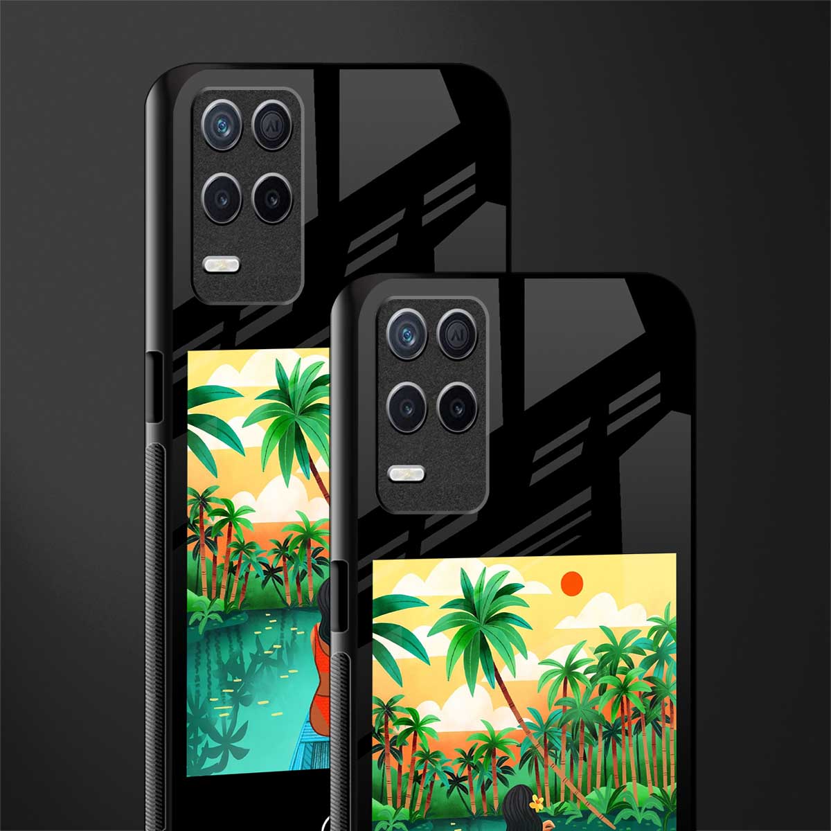 tropical girl glass case for realme narzo 30 5g image-2