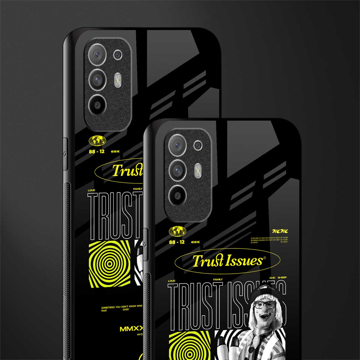 trust issues glass case for oppo f19 pro plus image-2