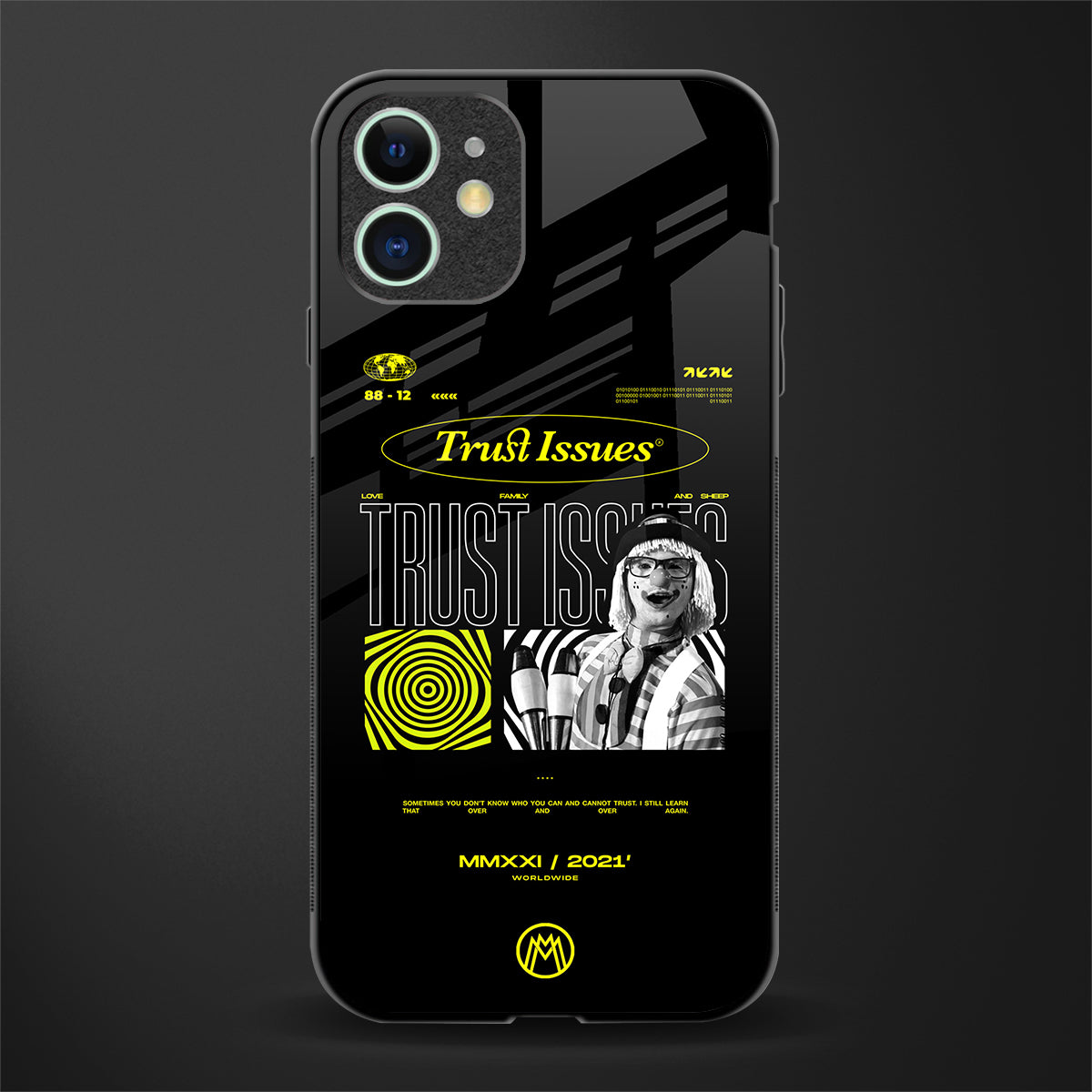trust issues glass case for iphone 12 image