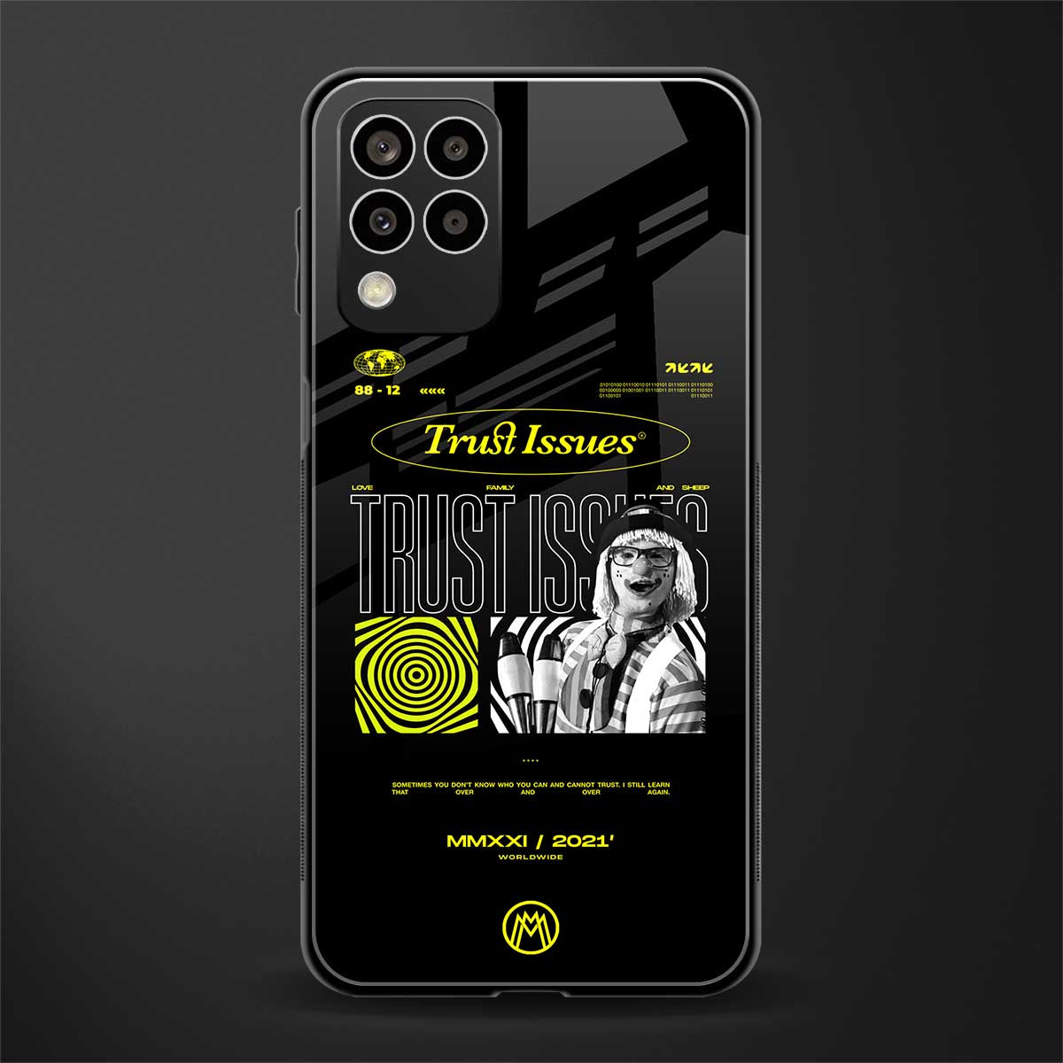 trust issues back phone cover | glass case for samsung galaxy m33 5g