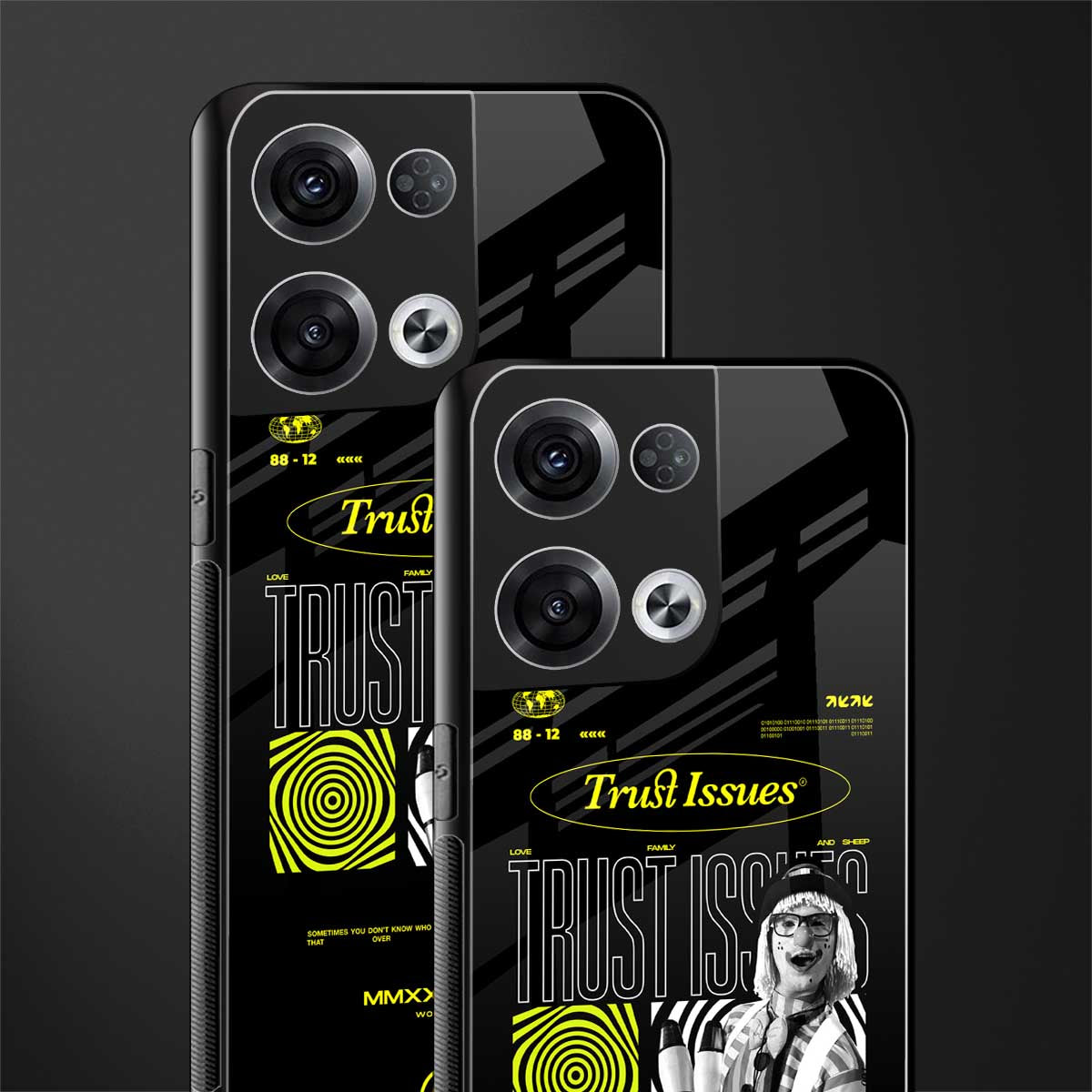 trust issues back phone cover | glass case for oppo reno 8