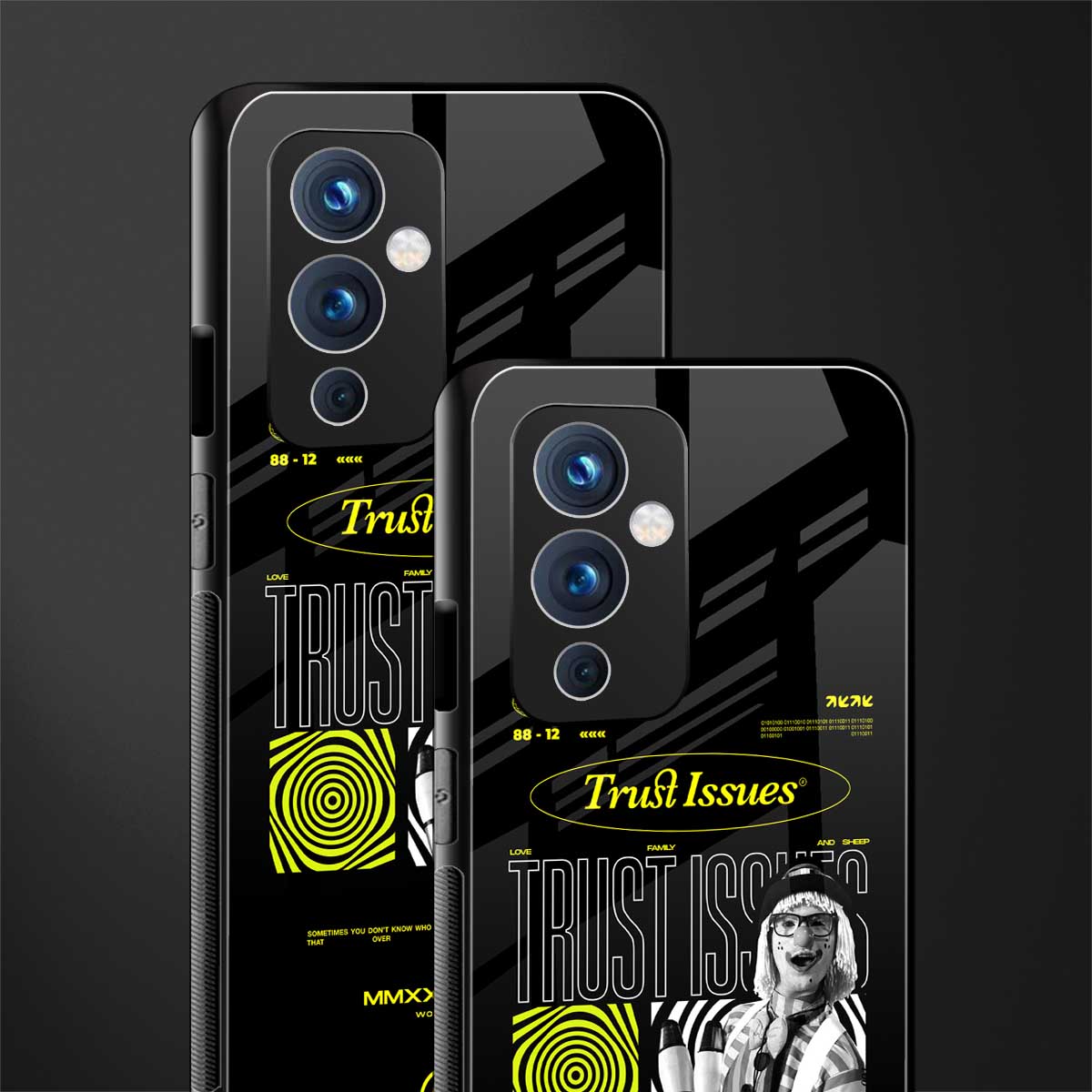 trust issues back phone cover | glass case for oneplus 9