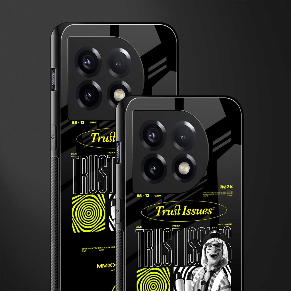 trust issues back phone cover | glass case for oneplus 11