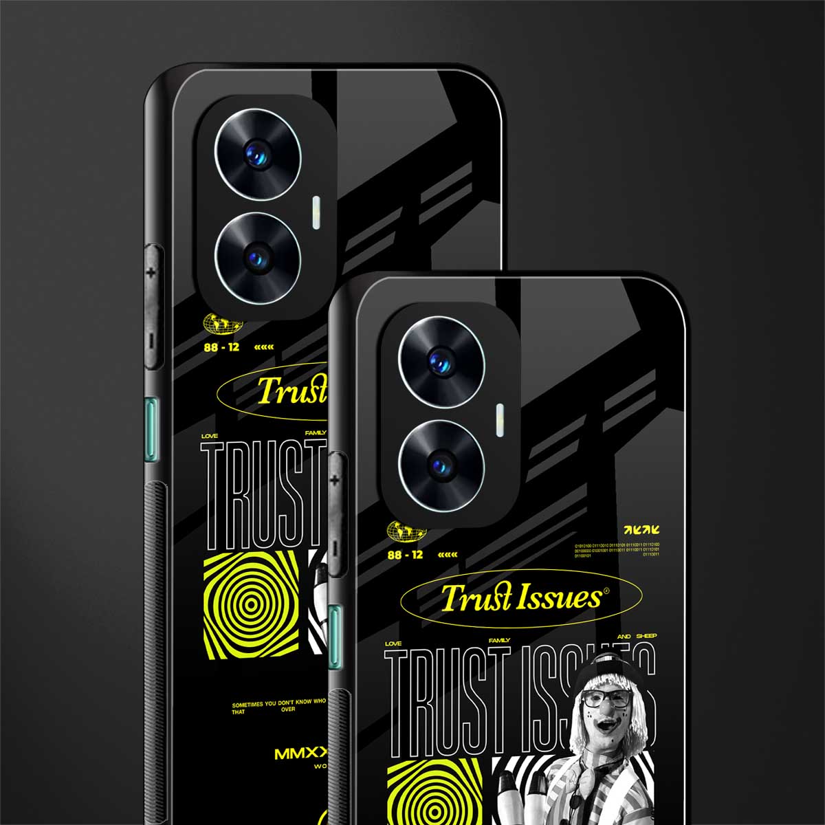 trust issues back phone cover | glass case for realme c55