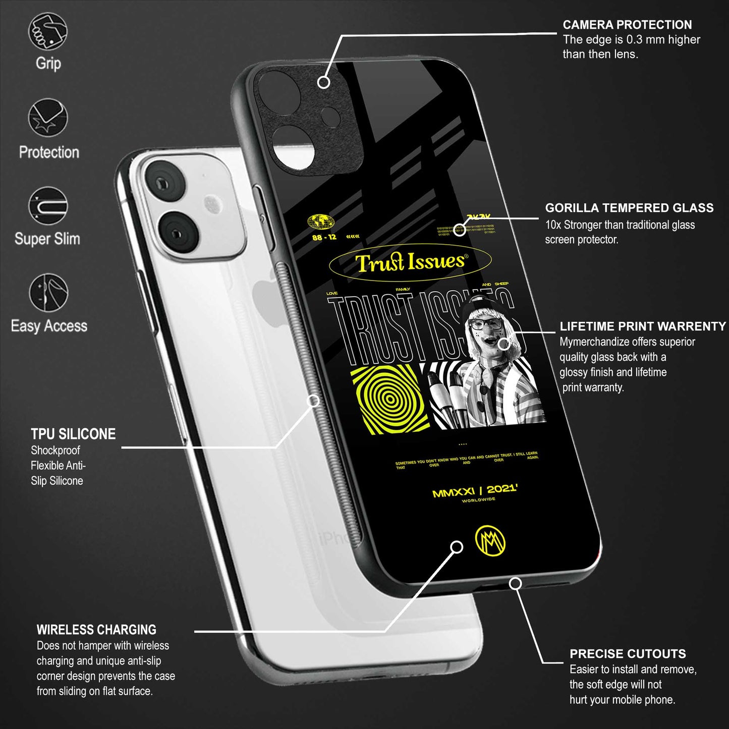 trust issues glass case for redmi 7redmi y3 image-4