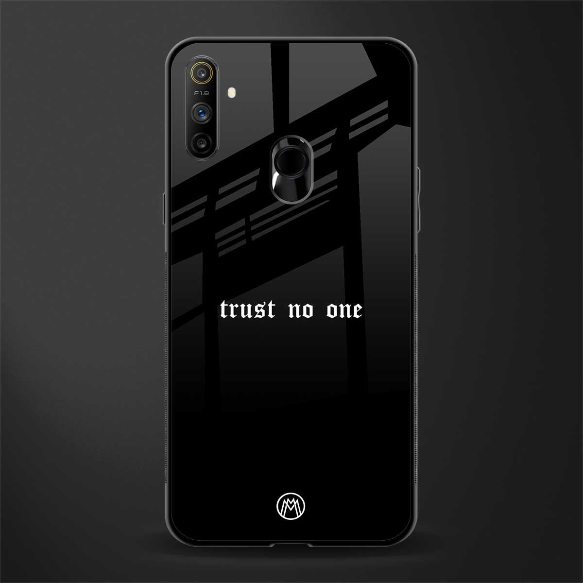 trust no one aesthetic quote glass case for realme narzo 10a image