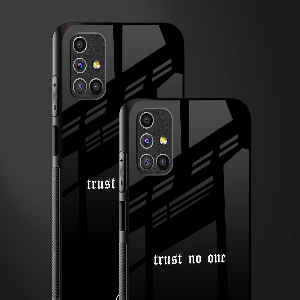 trust no one aesthetic quote glass case for samsung galaxy m51 image-2