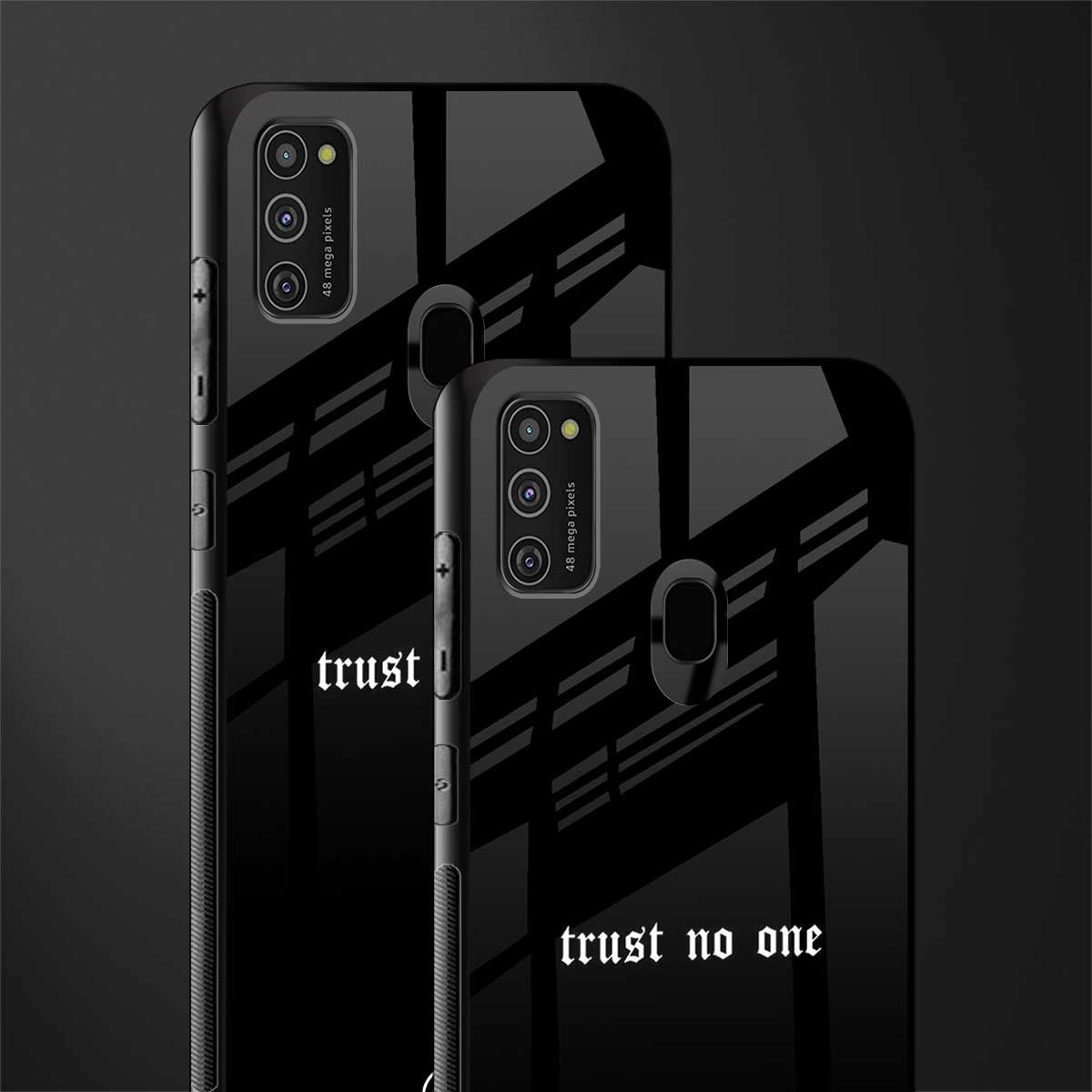 trust no one aesthetic quote glass case for samsung galaxy m21 image-2
