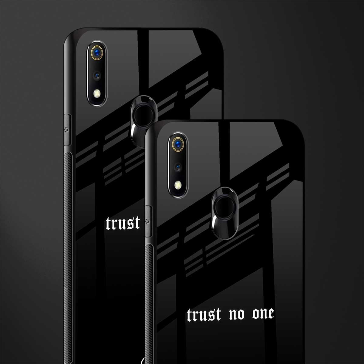 trust no one aesthetic quote glass case for realme 3 pro image-2
