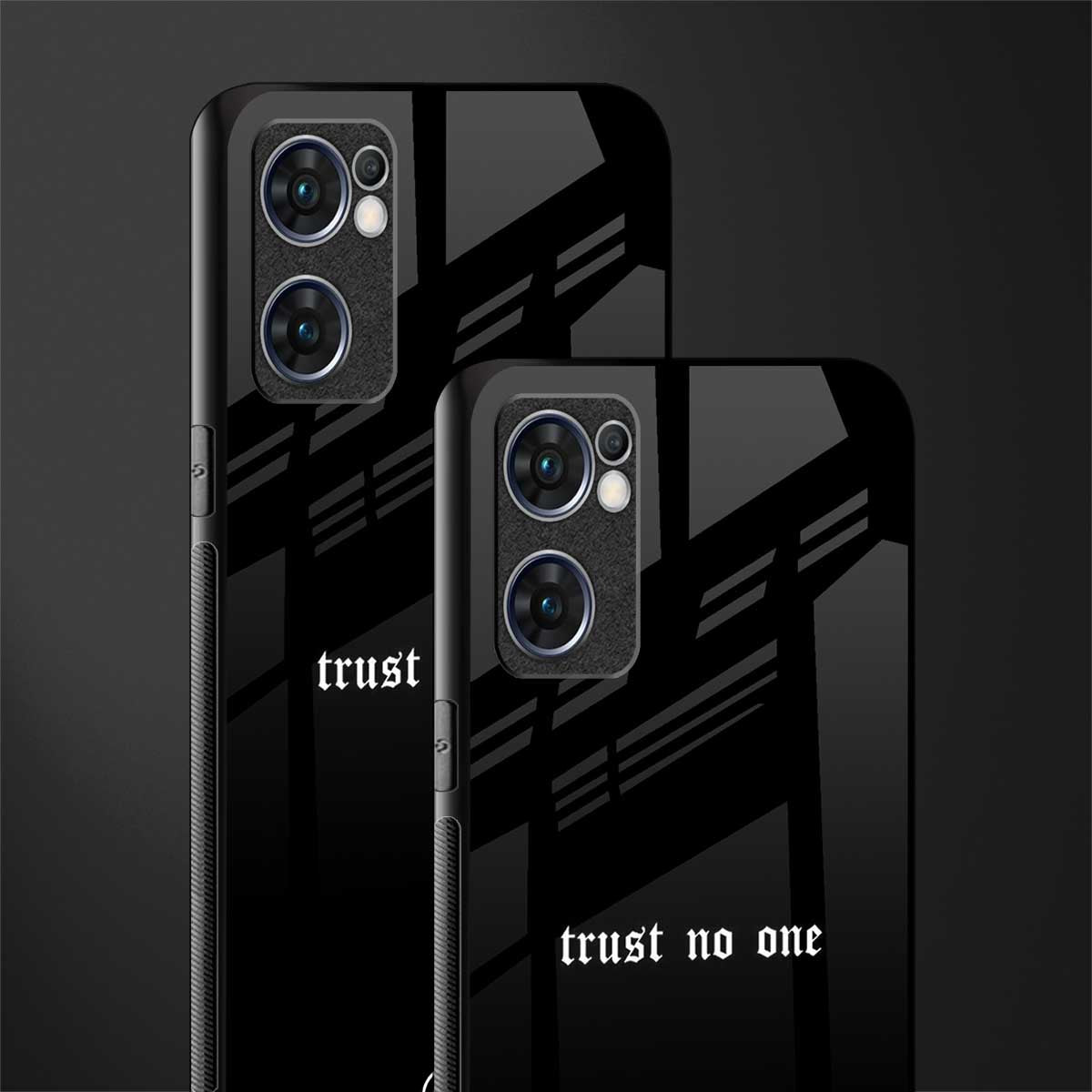 trust no one aesthetic quote glass case for oppo reno7 5g image-2