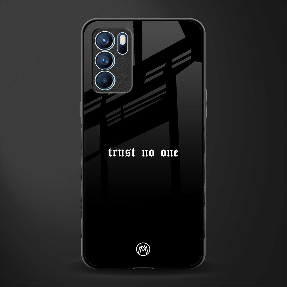 trust no one aesthetic quote glass case for oppo reno6 5g image