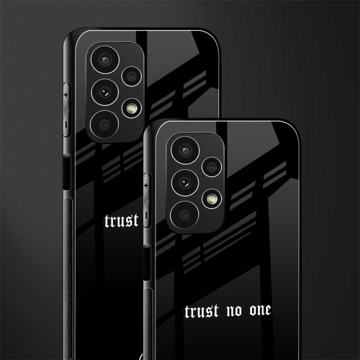 trust no one aesthetic quote back phone cover | glass case for samsung galaxy a13 4g