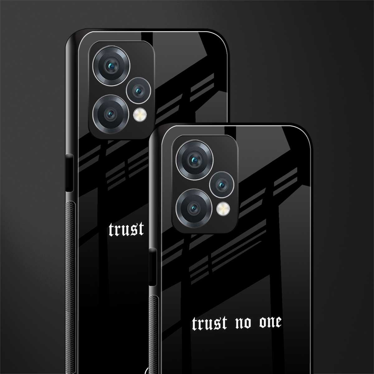 trust no one aesthetic quote back phone cover | glass case for oneplus nord ce 2 lite 5g