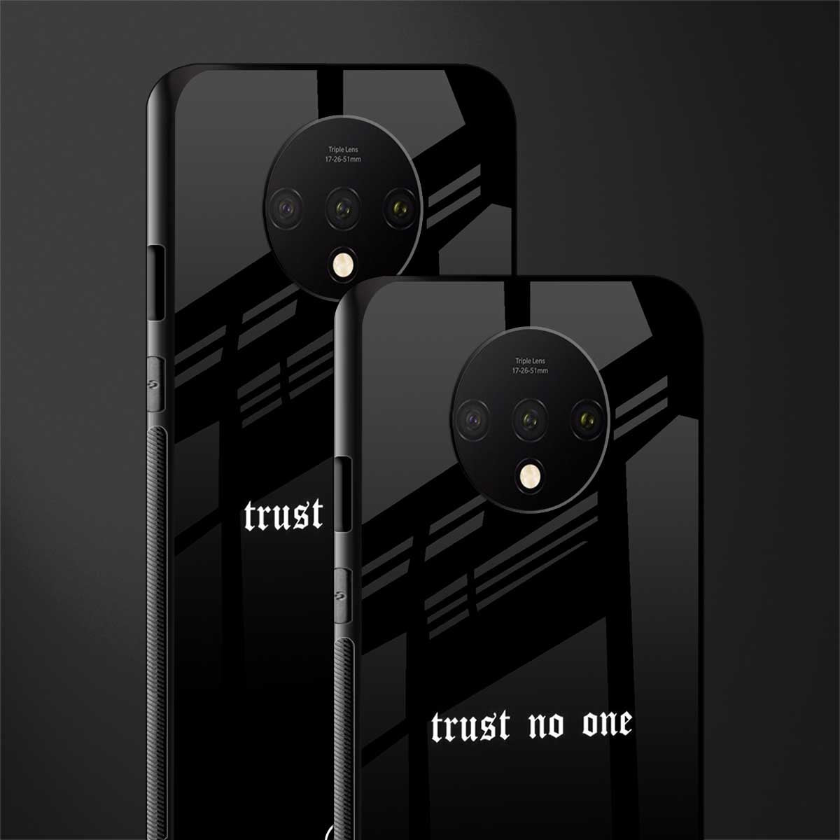 trust no one aesthetic quote glass case for oneplus 7t image-2