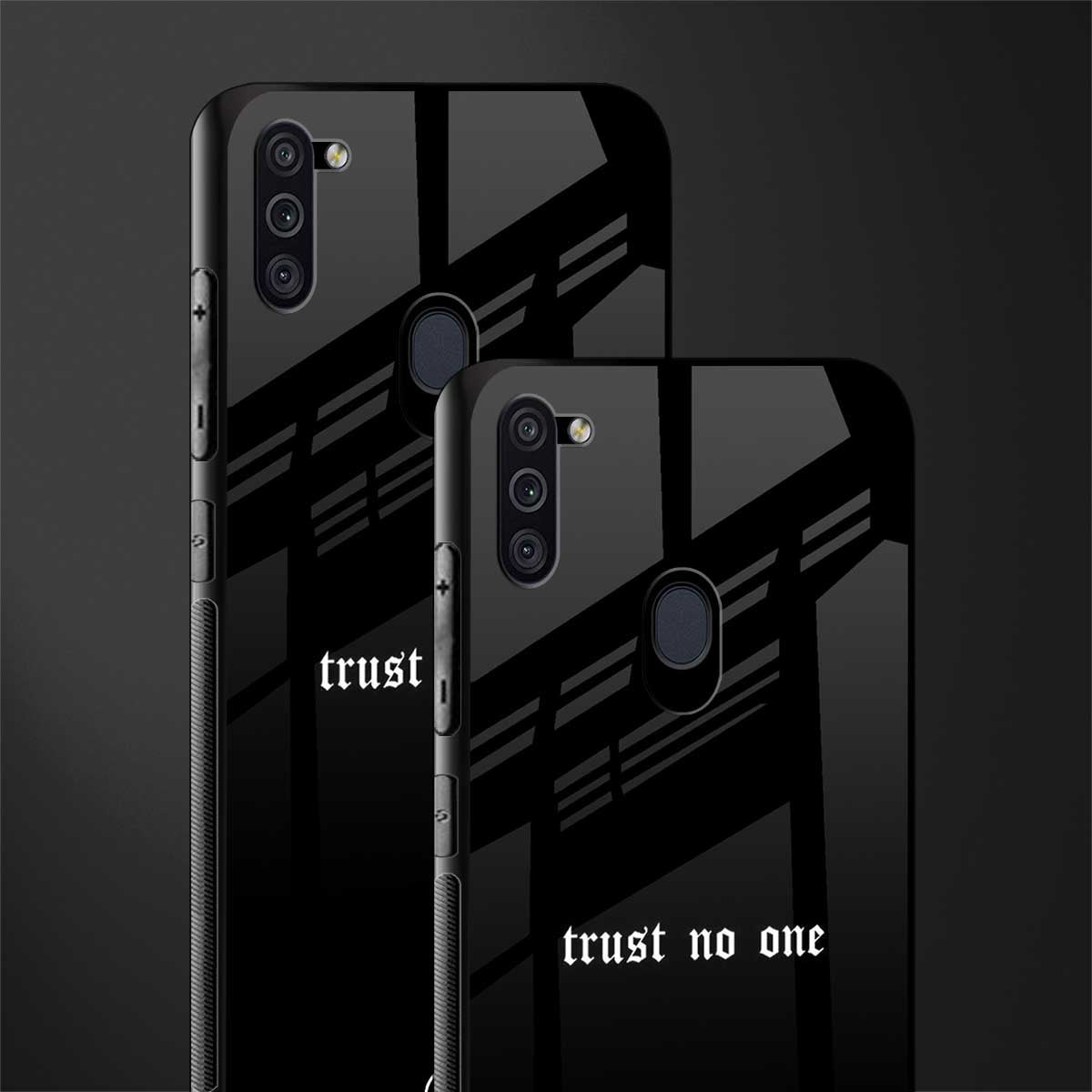 trust no one aesthetic quote glass case for samsung galaxy m11 image-2
