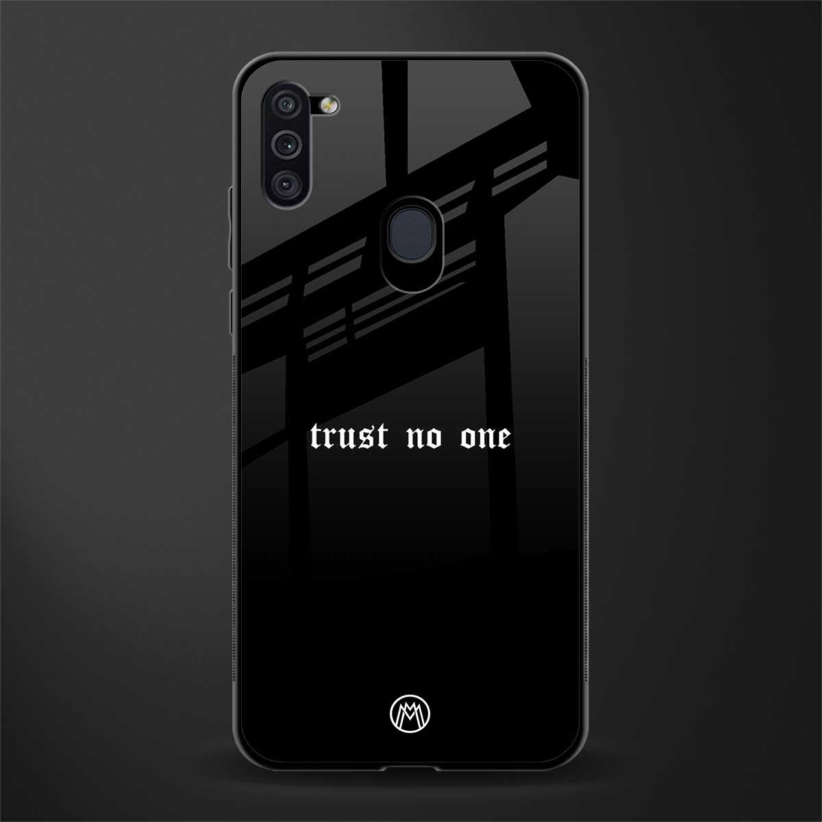 trust no one aesthetic quote glass case for samsung galaxy m11 image