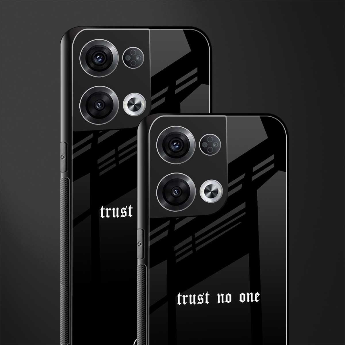 trust no one aesthetic quote back phone cover | glass case for oppo reno 8 pro