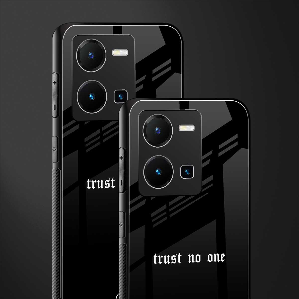 trust no one aesthetic quote back phone cover | glass case for vivo y35 4g