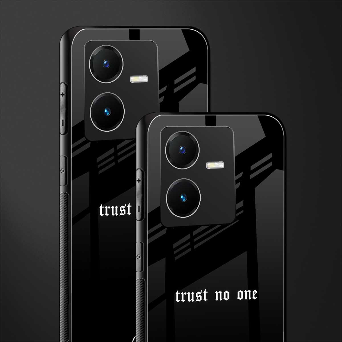 trust no one aesthetic quote back phone cover | glass case for vivo y22