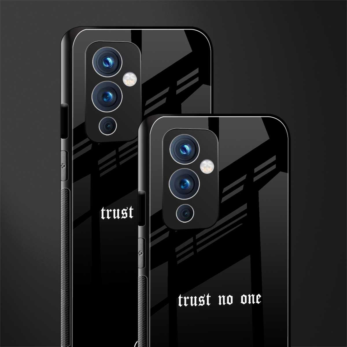 trust no one aesthetic quote back phone cover | glass case for oneplus 9