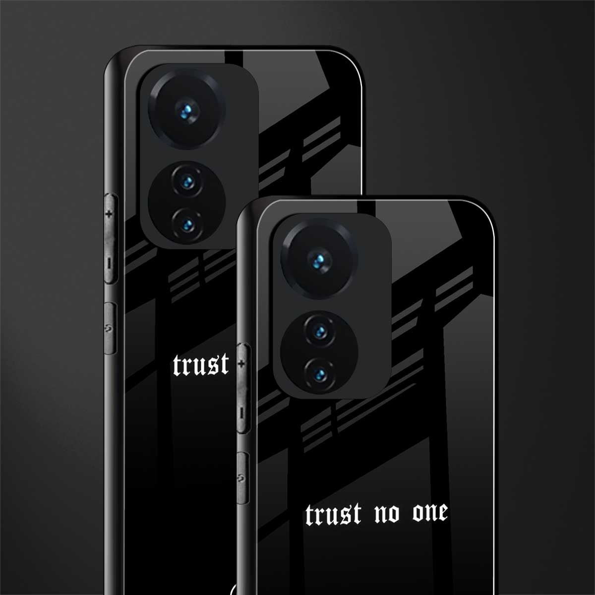 trust no one aesthetic quote back phone cover | glass case for vivo t1 44w 4g
