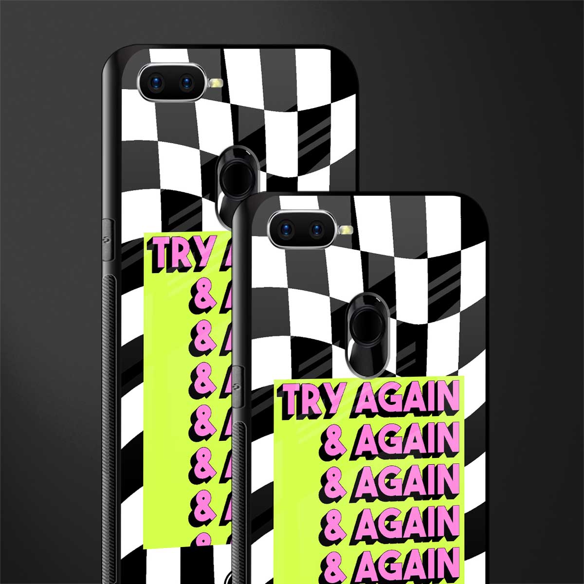 try again glass case for oppo a7 image-2