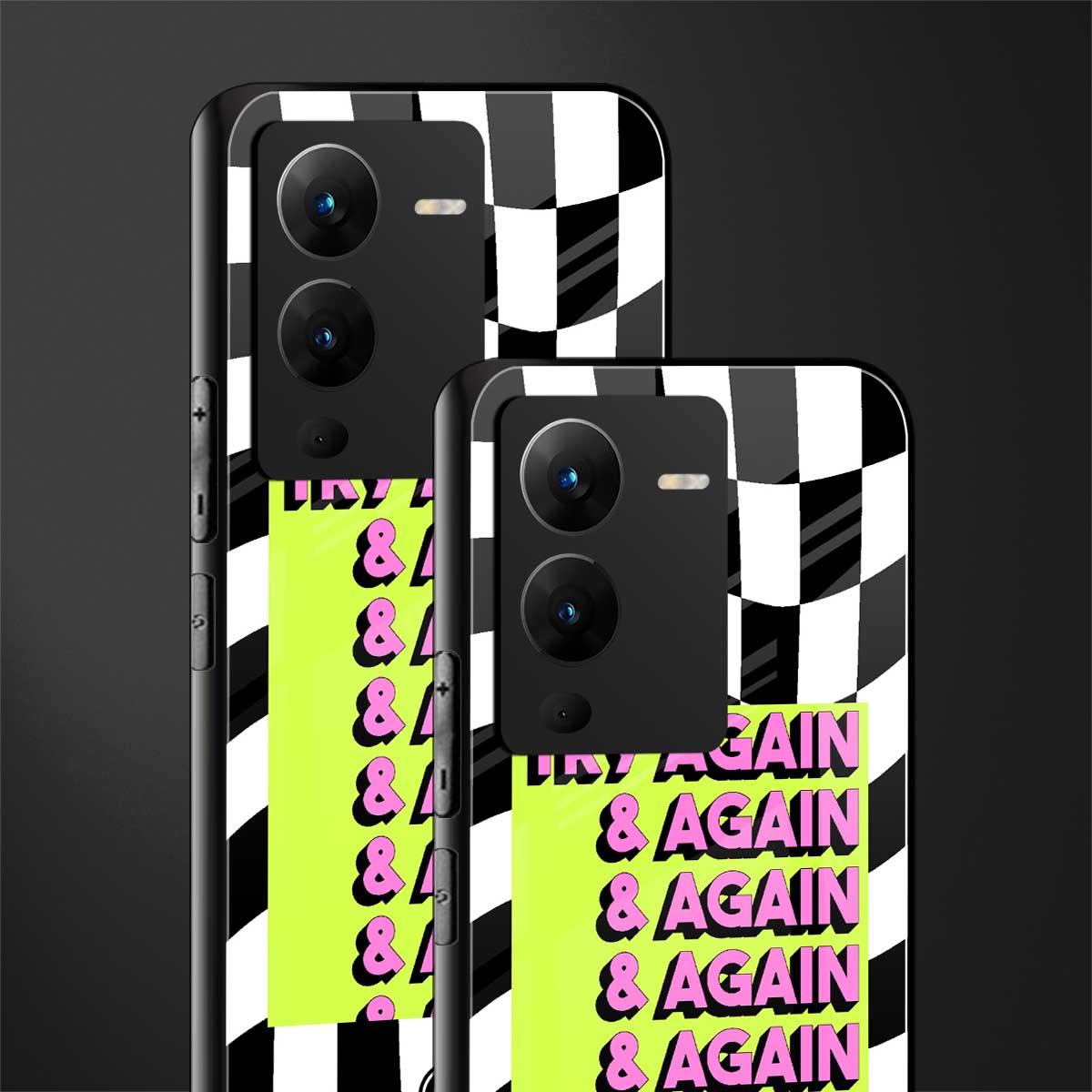 try again back phone cover | glass case for vivo v25 pro 5g